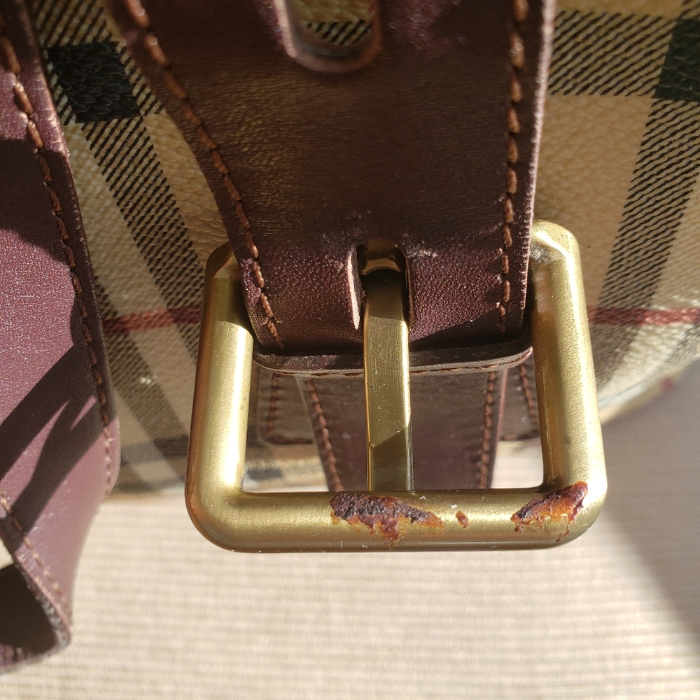 Burberry Haymarket Check Satchel Iconic Luxury Bag Medium Size Pre-loved - Picture 6 of 13